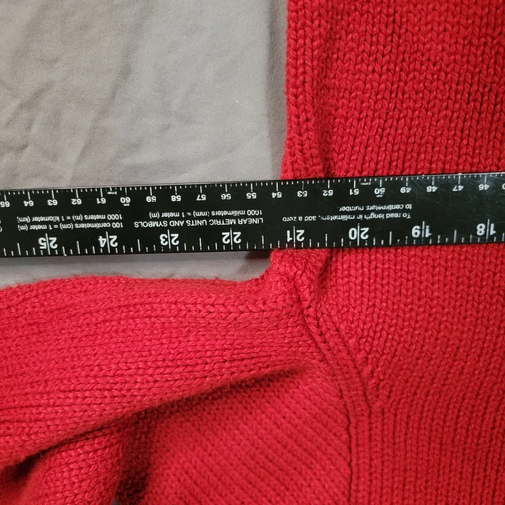 Vintage Polo Ralph Lauren Sweater Men's Large‎ Red 1/4 Zip 100% Cotton LS Pony